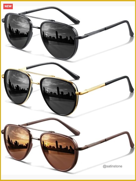 Polarized Aviator Sunglasses UV Protection Metal Frame Tangle Free main image 5